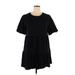 Sanctuary Casual Dress - A-Line Crew Neck Short sleeves: Black Solid Dresses - Women's Size X-Large