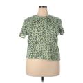 Fifth Sun Short Sleeve T-Shirt: Green Tops - Women's Size 2X