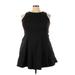 Acevog Casual Dress - A-Line High Neck Sleeveless: Black Solid Dresses - Women's Size 3X