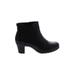 Clarks Ankle Boots: Black Print Shoes - Women's Size 8 1/2 - Round Toe