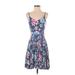 Gap Casual Dress - A-Line V Neck Sleeveless: Blue Print Dresses - Women's Size X-Small