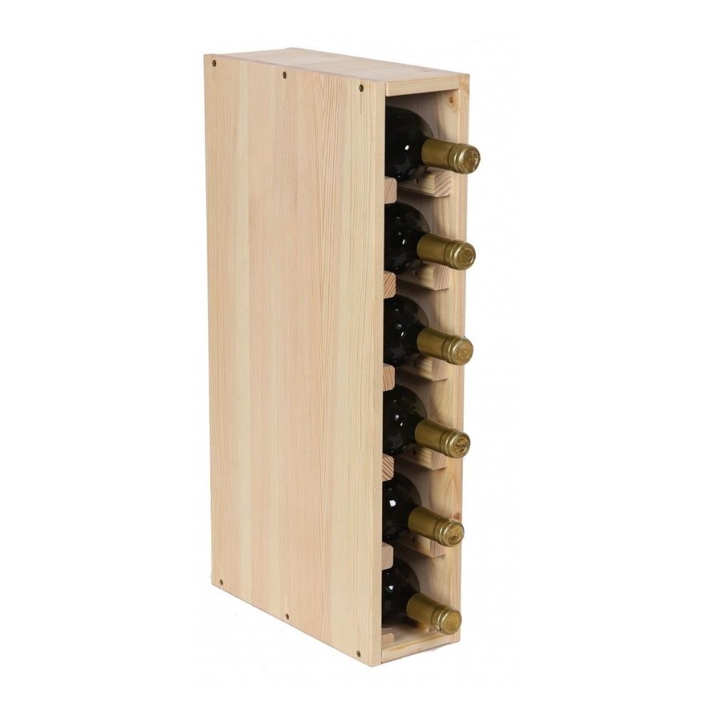 PROREGAL Modulares Weinregal VINCELLAR MOD | HxBxT 60x12x30cm | Schmal Modul für 6 Flaschen | Massives Kiefernholz | Natur | Flaschenregal Image