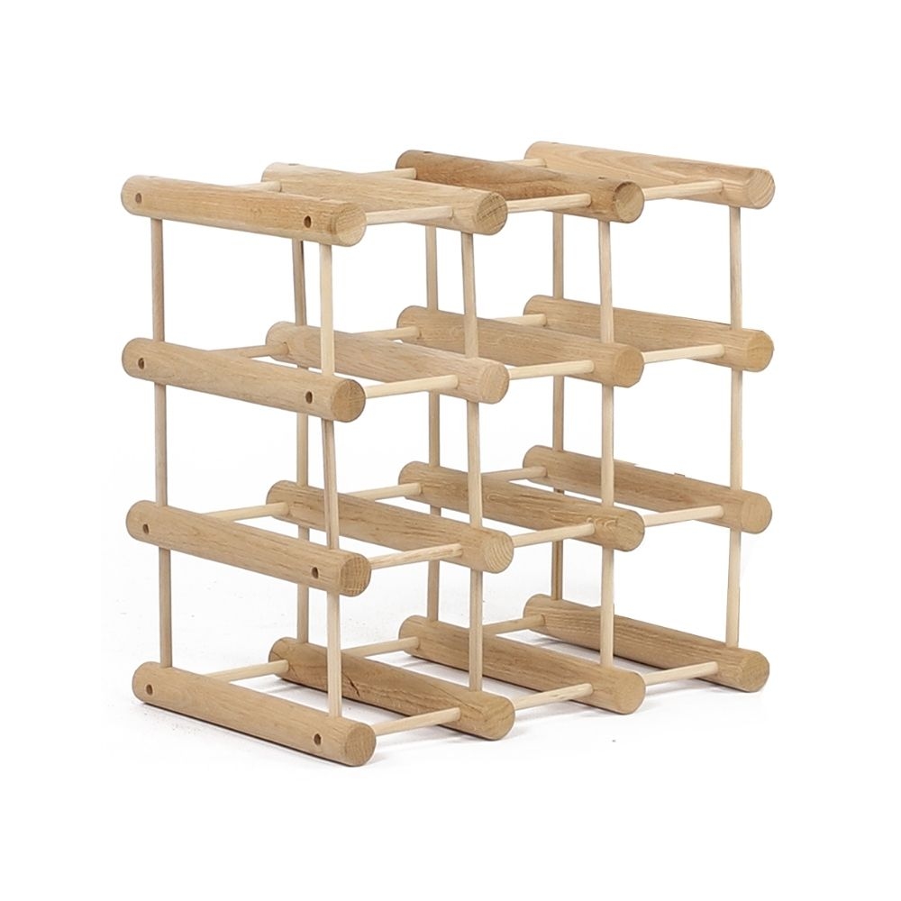 PROREGAL Modulares Weinregal VINOTECA MOD | HxBxT 36x36x24cm | 1x 9 Flaschen | Massives Kiefernholz | Natur | Flaschenregal Image