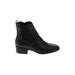 Anne Klein Boots: Chelsea Boots Chunky Heel Casual Black Print Shoes - Women's Size 9 - Round Toe