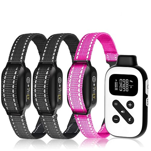 Hundetraining Anti-Bellen Halsband Schockhalsband Anti-Bark-Gerät Clicker Schockhalsband für Hunde mit Fernbedienung Hund Multi-Funktional Elektrisch Hunde Katzen Haustiere Wasserdicht Trainer Anti Image
