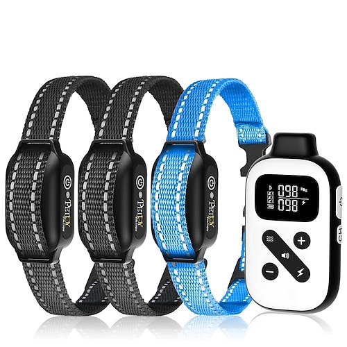 Hundetraining Anti-Bellen Halsband Schockhalsband Anti-Bark-Gerät Clicker Schockhalsband für Hunde mit Fernbedienung Hund Multi-Funktional Elektrisch Hunde Katzen Haustiere Wasserdicht Trainer Anti
