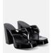 Gia 17 Patent Leather Platform Thong Sandals