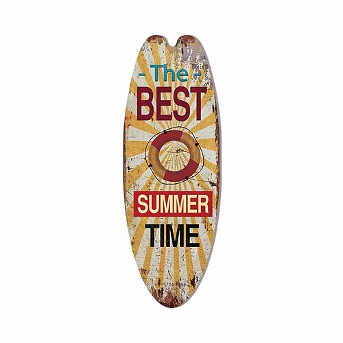 Sommer Strand Ozean Thema Freizeit Dekoration Surfbrett Holzschild Bar Zuhause Wand Vintage Dekoration Holzschild Image