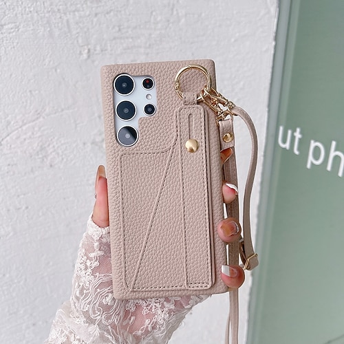 Handy Hülle Handyhüllen Für Samsung Galaxy S26 Ultra Plus S25 S24 S23 S22 Plus Ultra S23 FE A14 A34 A54 A24 Rückseite Mit Ständer mit Trageriemen Kartenfach Retro TPU PU-Leder Image