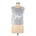 90 Degree by Reflex Active Tank Top: Silver Print Activewear - Women's Size Large