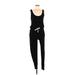 Monrow Jumpsuit Scoop Neck Sleeveless: Black Print Jumpsuits - Women's Size Medium