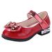 Uuszgmr Kid Sandals Fir Girls Solid Color Cute Thick Heels And Diamond Cool Single Shoes Fashionable Bow Dance Shoes Performance Shoes Red Size:9-9.5 Years