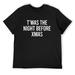 Mens Shirt T Was The Night Before Xmas Christmas Festive Design Raglan Baseball Tee Black Large