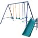 LoLado Metal Swing Sets for Backyard 3 in 1 Multifunction Kids Swing Set Outdoor Heavy Duty Extra Large Swing Frame with 2 Adjustable Swing 1 Glider and 1 Slide