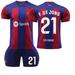XNB 2023-2024 FC Barcelona Home Jersey #21 F.DE JONG Soccer Jersey and Shorts Set