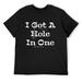 Mens Shirt Funny Golfing Golf Golfer Beer I Got A Hole In One Lost Ball Raglan Baseball Tee Black Small