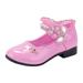 Uuszgmr Kid Sandals Fir Girls Autumn Children Shoes Flower Single Shoes Children Dance Shoes Crystal Princess Shoes Leather Shoes Hot Pink Size:8-9 Years