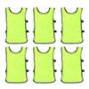 6pcs Fluorescent Green Football Vest Kids Breathable Pinnies Scrimmage Vest Football Training Waistcoat Clothes for Child