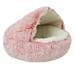 Calming Dog Beds & Cat Cave Bed with Hooded Cover for Small Pets Anti Slip Faux Fur Fluffy Bed Outer diameter 40cm