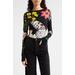 Alice + Olivia Delaina Print Knit Top - Black - Alice + Olivia Tops