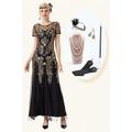 Retrò Vintage Anni Ruggenti Anni 1920 Abito Flapper Abiti Abito da cocktail Il grande Gatsby Ragazza Flapper Invitato al matrimonio Paillettes Costume Per donna Matrimonio Ospite di nozze Festa / Sera