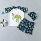 Kids Boys Swimsuit Graphic Short Sleeve Outdoor Cool Colorful shark Summer Clothes 7-13 Years