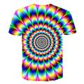 Kids Boys' 3D Vertigo T shirt Tee Short Sleeve Rainbow Optical Illusion Color Block 3D Print Blue Purple Black Children Tops Summer Basic Streetwear Sports