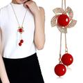 Korean Version Of Autumn And Winter Crystal Sweater Chain Necklace Wholesale High-end Women's Long Chain Versatile Tassel Pearl Pendant With Accessories