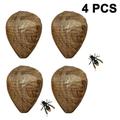 4 Pieces Waterproof Wasp Nest Decoys Hanging Hornet Deterrents Cloth Wasp Nest Non-Toxic Bee Decoy Deterrent for Home and Garden Outdoors