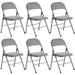 Tcbosik 6PCS Foldable Chairs Lightweight Dining Chairs Stackable Folding PVC Chairs for Home Wedding Party Outdoor Events Gray