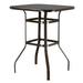 Wrought Iron Glass High Bar Table Patio Bar Table Brown