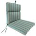 Jordan Manufacturing Sunbrella 44 x 22 Gateway Mist Beige Stripe Rectangular Outdoor Chair Cushion with Ties and Hanger Loop