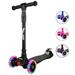 Huloretions Kids Scooter Toddler Scooter for Kids 3-5 4 Adjustable Height Lean-to-Steer Three Wheel Scooter with Light Up LED Wheels