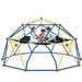 10 FT Geometric Dome Climber Play Center Kids Climbing Dome Tower with Hammock Outdoor Play Equipment Supporting 1000 lbs Easy Assembly Jungle Gym (Blue & Yellow)