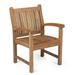 Ash & Ember Grade A Teak Square Back Arm Chair Patio Lounge Chair for Deck Porch or Backyard Indoor Outdoor Use Weather Resistant Gently Curved Seat and Back with Vertical Slats