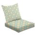 2-Piece Deep Seating Cushion Set Retro Geometric Floral Decorative Shape Abstract Pattern Seamless Outdoor Chair Solid Rectangle Patio Cushion Set