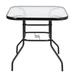 Outdoor Dining Table Square Toughened Glass Table Yard Garden Glass Table