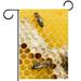 Bees Make Life Sweet Garden Flag Floral Daisy Sunflower Decoration Honeycomb Hive House Flags Double Sided for Outdoor Yard Lawn