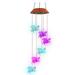 Dinmmgg Flying Pig Solar Color Changing Led Shell Wind Chimes Home Garden Yard Decor Wine Chimes Sea Glass Wind Chimes for Outside Clear Wind Chime Wind Chimes for Loss of Dragon Wind Chimes Wind