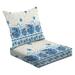 2-Piece Deep Seating Cushion Set Paisley seamless pattern Fantastic flower leaves Textile bohemian Outdoor Chair Solid Rectangle Patio Cushion Set