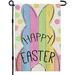 Happy Easter Rabbit Bunny Gnomes Garden Flag 12x18h Double Sided Welcome Pees Easter Eggs Flag Easter Farmhouse Decor