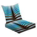 2-Piece Deep Seating Cushion Set eye catching folded abstract geometry blue red color dispersion phone Outdoor Chair Solid Rectangle Patio Cushion Set