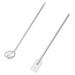 Drevy 2 Pack 42 Stainless Stiring and 40 Long Mesh Skimmer Wire Strainer with Handle Cooking Paddle Perfect for Cooking Crawfish and Brewing Grill Seafood Boils