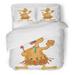 ZHANZZK 3 Piece Bedding Set Brown Angry Kiwi Bird Cartoon in Traditional Maori Costume Twin Size Duvet Cover with 2 Pillowcase for Home Bedding Room Decoration