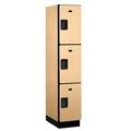 Salsbury 23161MAP Extra Wide Designer Wood Locker Triple Tier - 1 Wide - 6 Feet High - 21 Inches Deep - Maple - Each