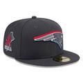 Men's New Era Graphite England Patriots Official 2024 NFL Draft On Stage 59FIFTY Fitted Hat