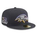 Men's New Era Graphite Baltimore Ravens Official 2024 NFL Draft On Stage 59FIFTY Fitted Hat