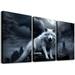 Nawypu Wolf Poster - Wolf Wall Art - Wolf Pictures - Wolf Paintings - Wolf Canvas - Wolf Wall Decor - Wolf Prints - Cool Wolf Posters - Wolf Room Decor - Animal Posters :12 x16 X3 Panels