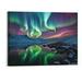 Creowell Northern Lights Posters Northern Lights Pictures Canvas Wall Art Aurora Borealis Over Lake in Norway Wall Art Paintings Canvas Wall Decor Home Decor Living Room Decor Aesthetic 20x16 Inch