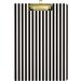 GZHJMY Black Striped White Stripes Clipboards for Kids Student Women Men Letter Size Plastic Low Profile Clip 9 x 12.5 in Golden Clip Whiteboard Clipboards